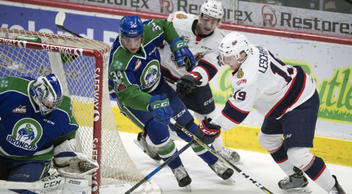 Broncos regain series lead with road win