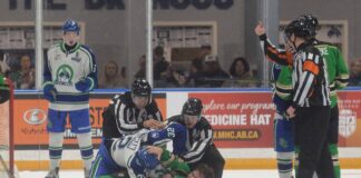 Broncos grow closer through rare line brawl