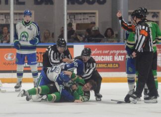 Broncos grow closer through rare line brawl